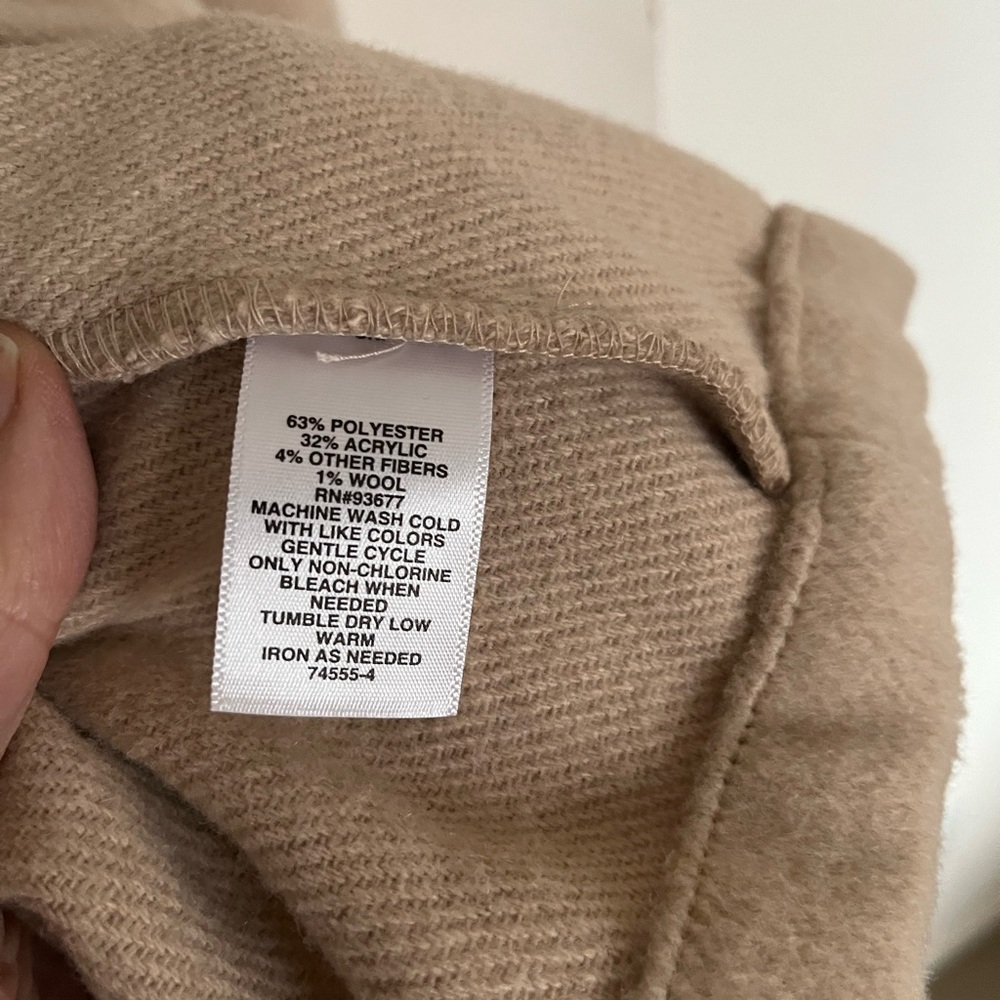 Liz Claiborne jacket. Beige. Tie waist closure. XL. - Picture 4 of 4